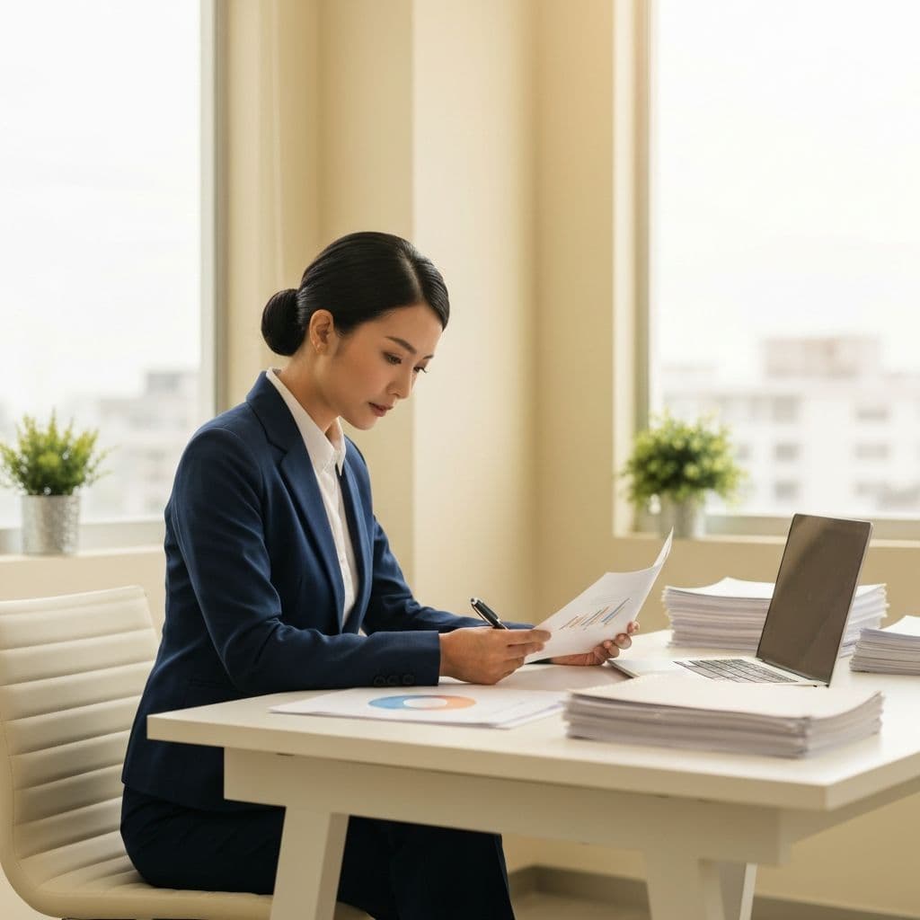 Professional reviewing career opportunities